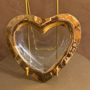 Annie Glass Gold Heart-Shaped Glass Dish